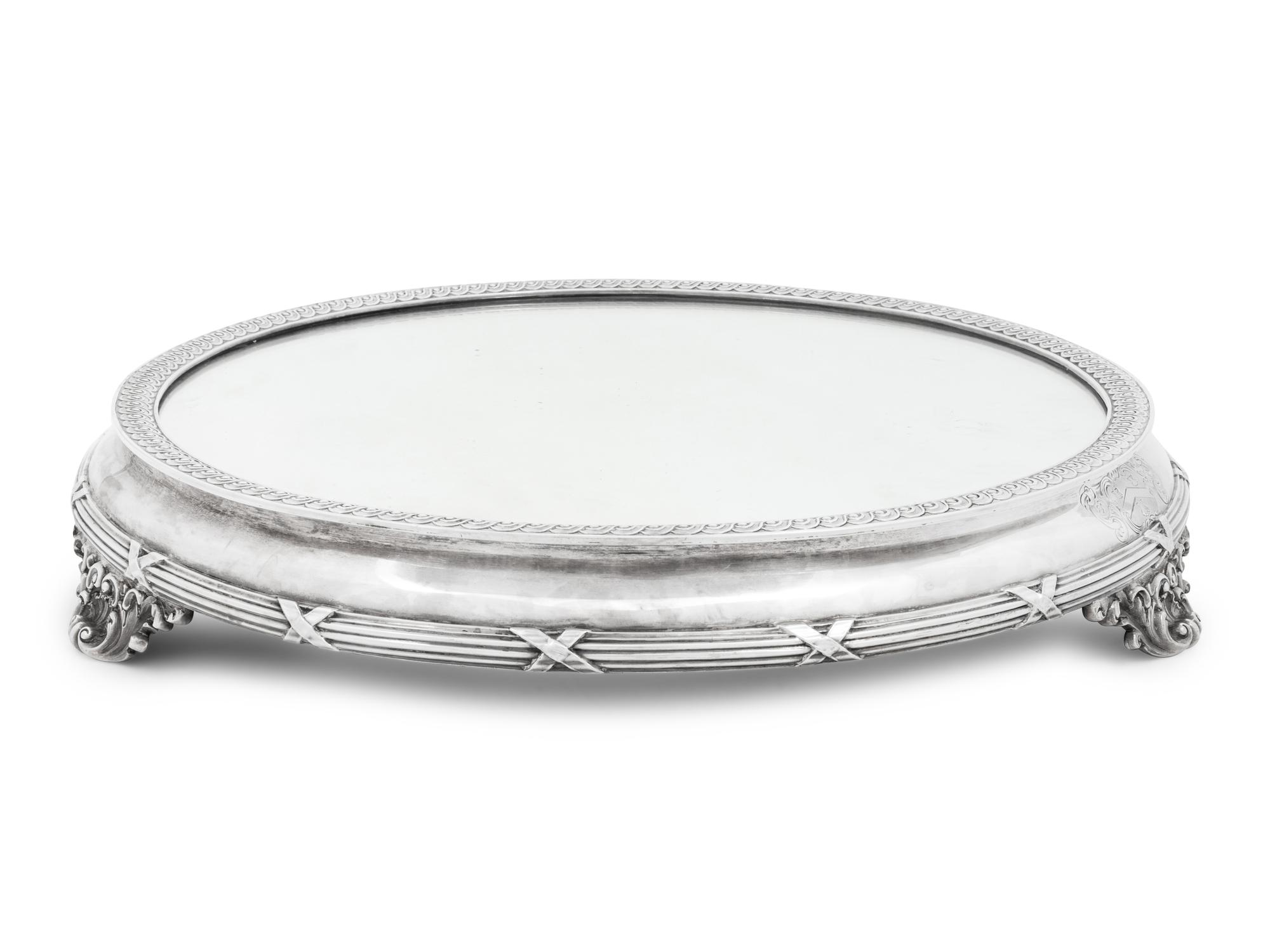 A Victorian Silver Mirrored Table Plateau