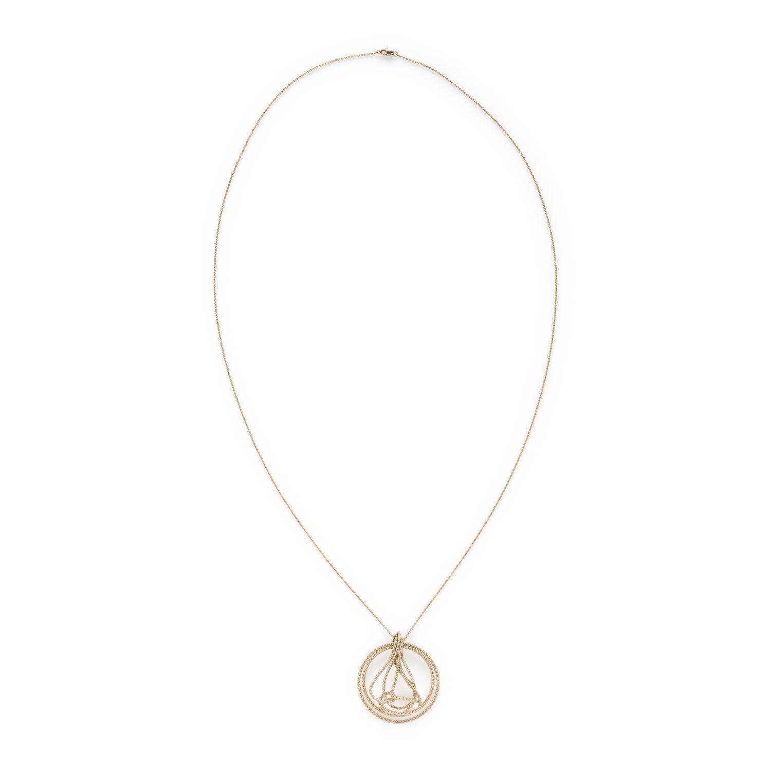YELLOW GOLD AND DIAMOND SCULPTURAL PENDANT NECKLACE