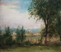 Charles Henry Gifford, (American, 1839-1904), Landscape with Barn