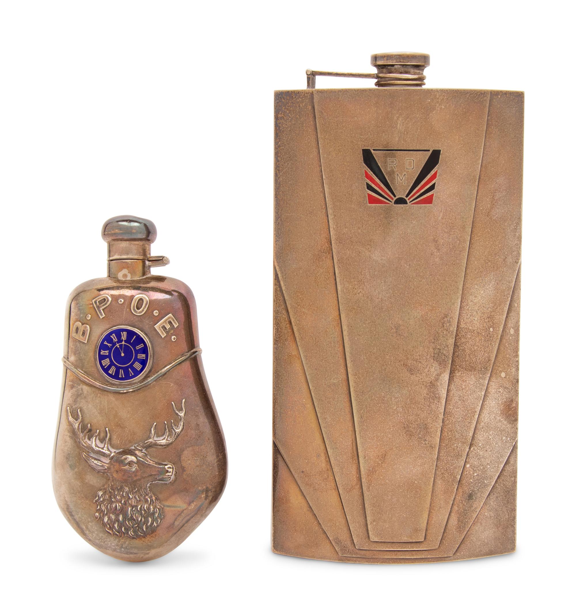 Two American Silver Flasks