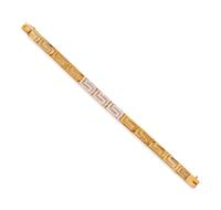 A 14 Karat Yellow Gold and Diamond Bracelet,