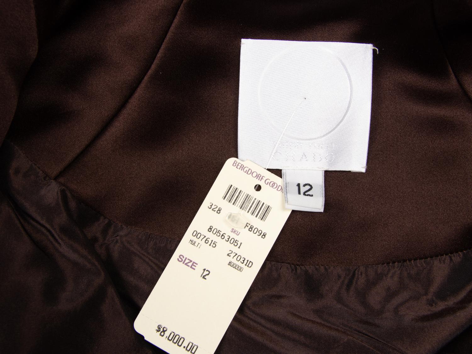 Ralph Rucci, Brown Silk Satin Coat