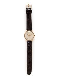 ROLEX, YELLOW GOLD VINTAGE 'PRECISION' 'COIN EDGE' WATCH WITH ROLEX BUCKLE