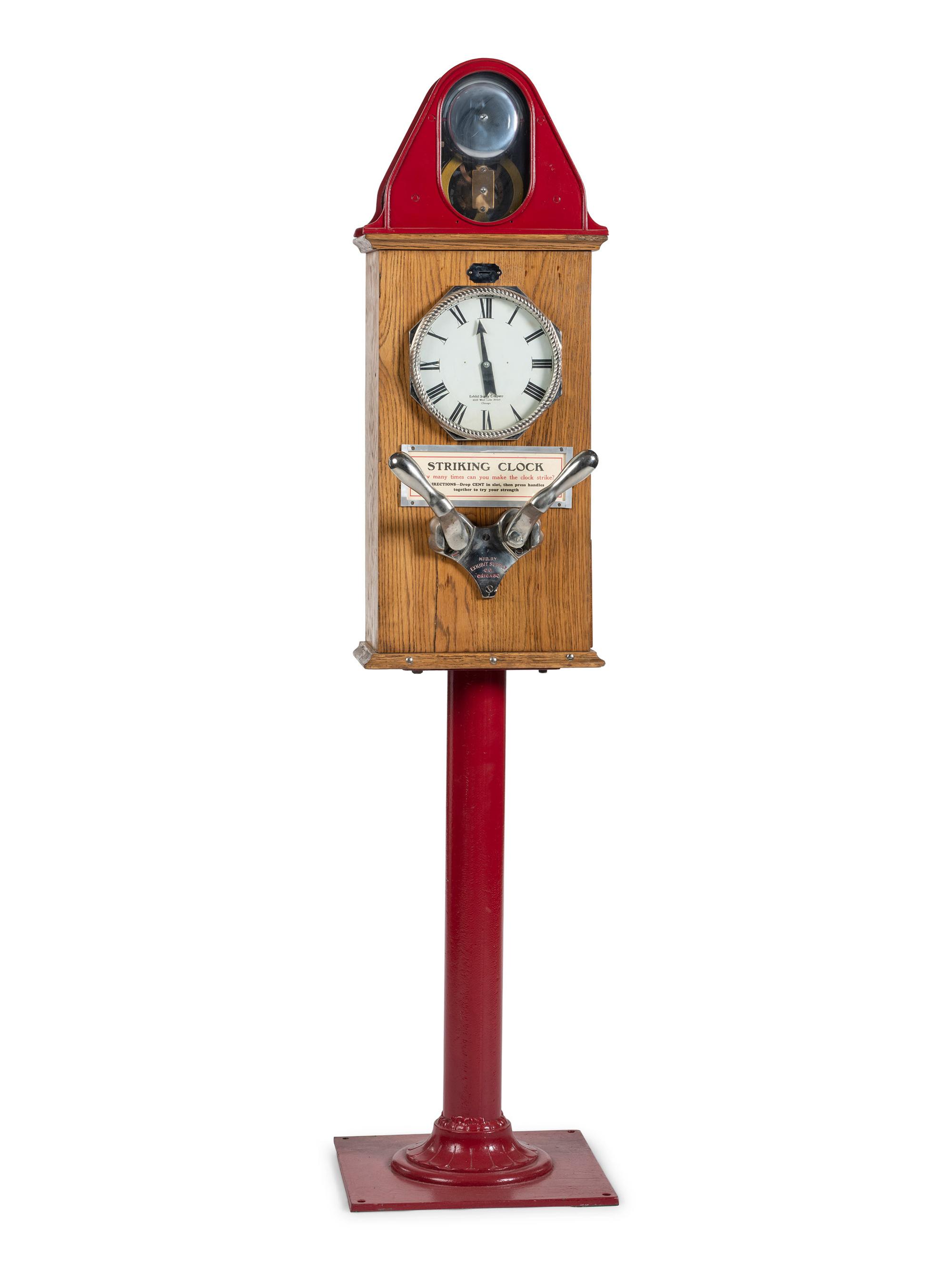 An Exhibit Supply Co. One Cent Striking Clock Game