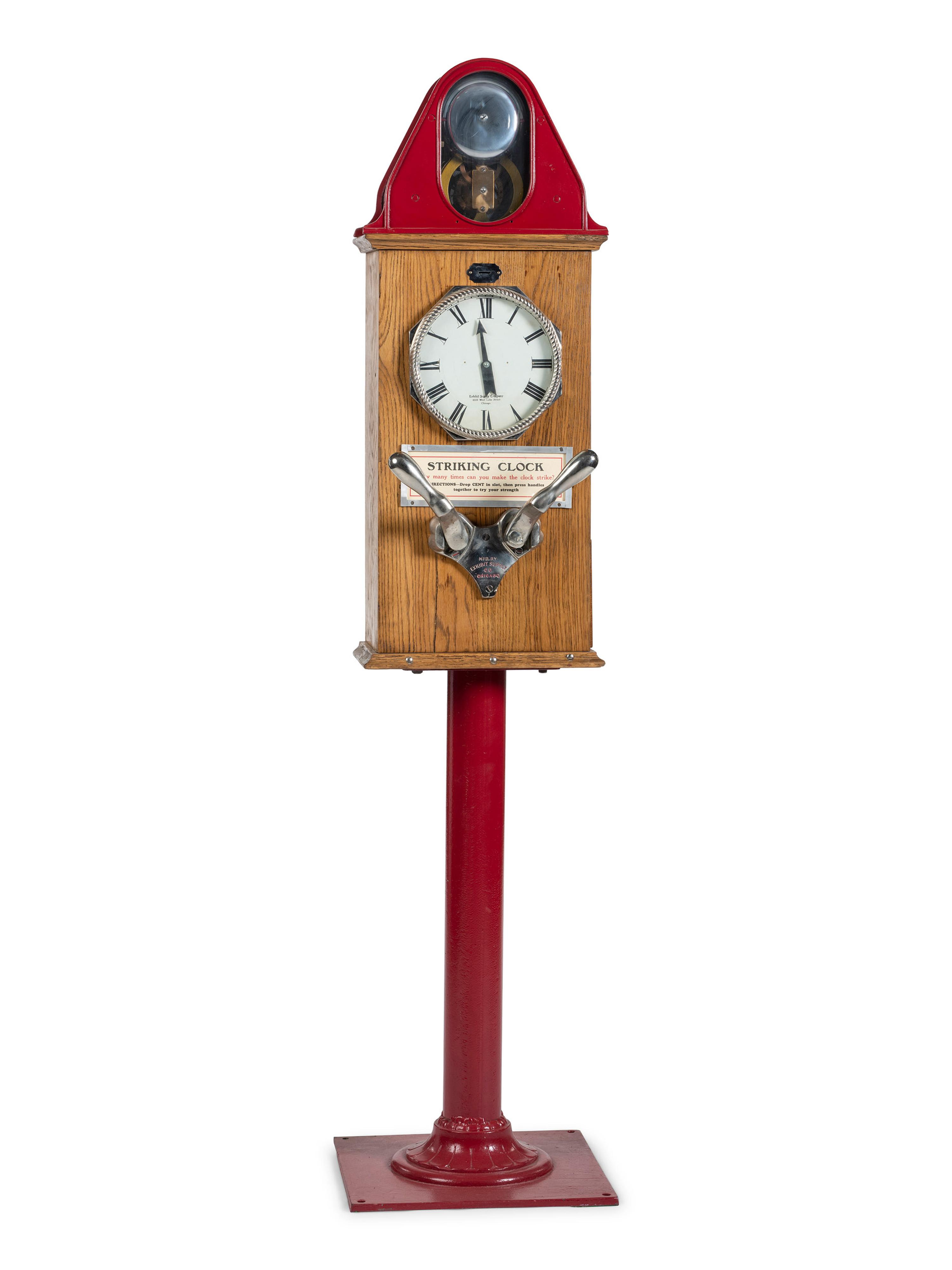 An Exhibit Supply Co. One Cent Striking Clock Game