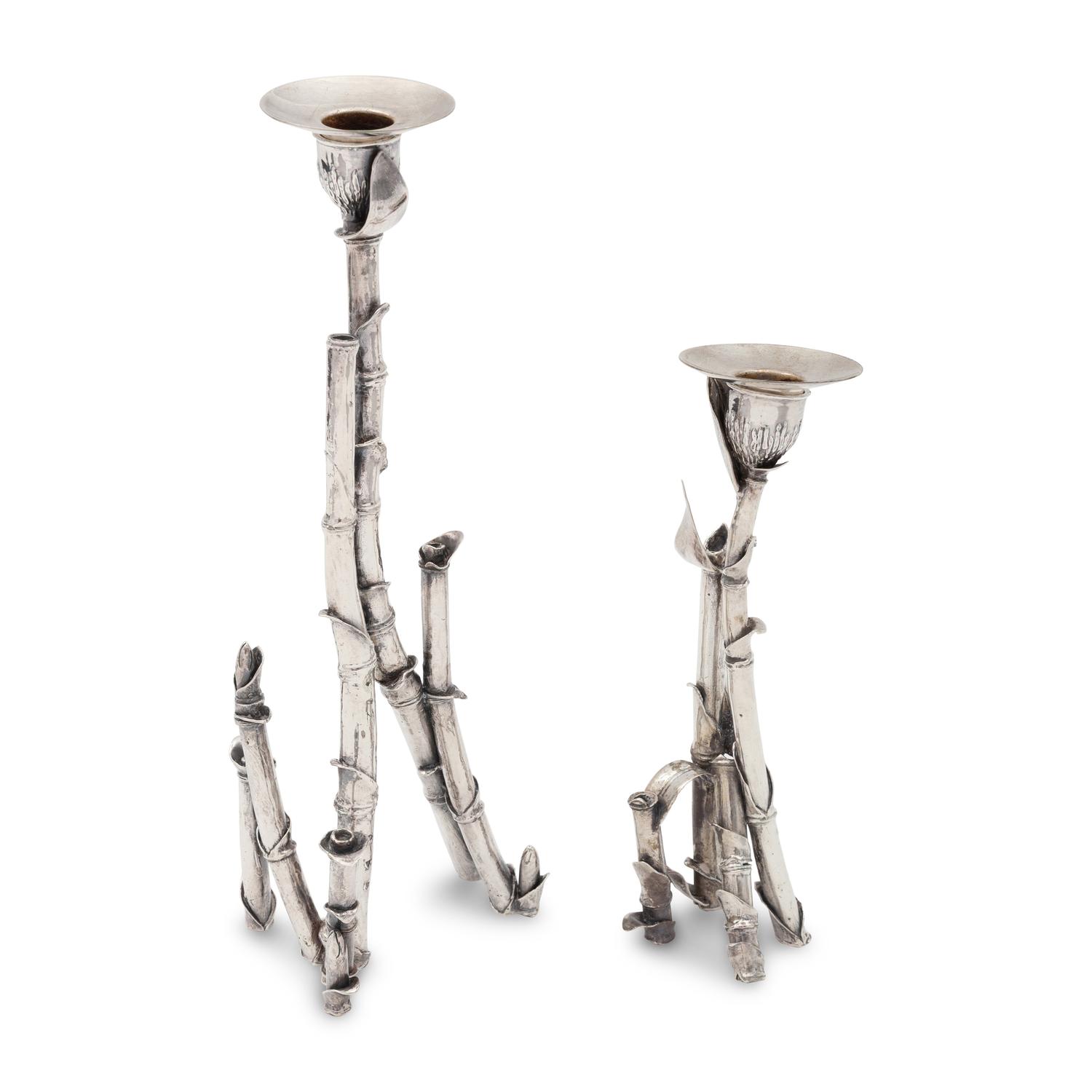 Patrick Mavros (London and Harare, Zimbabwe, Est. 1978) — Two Bamboo-Form Candlesticks, 2002