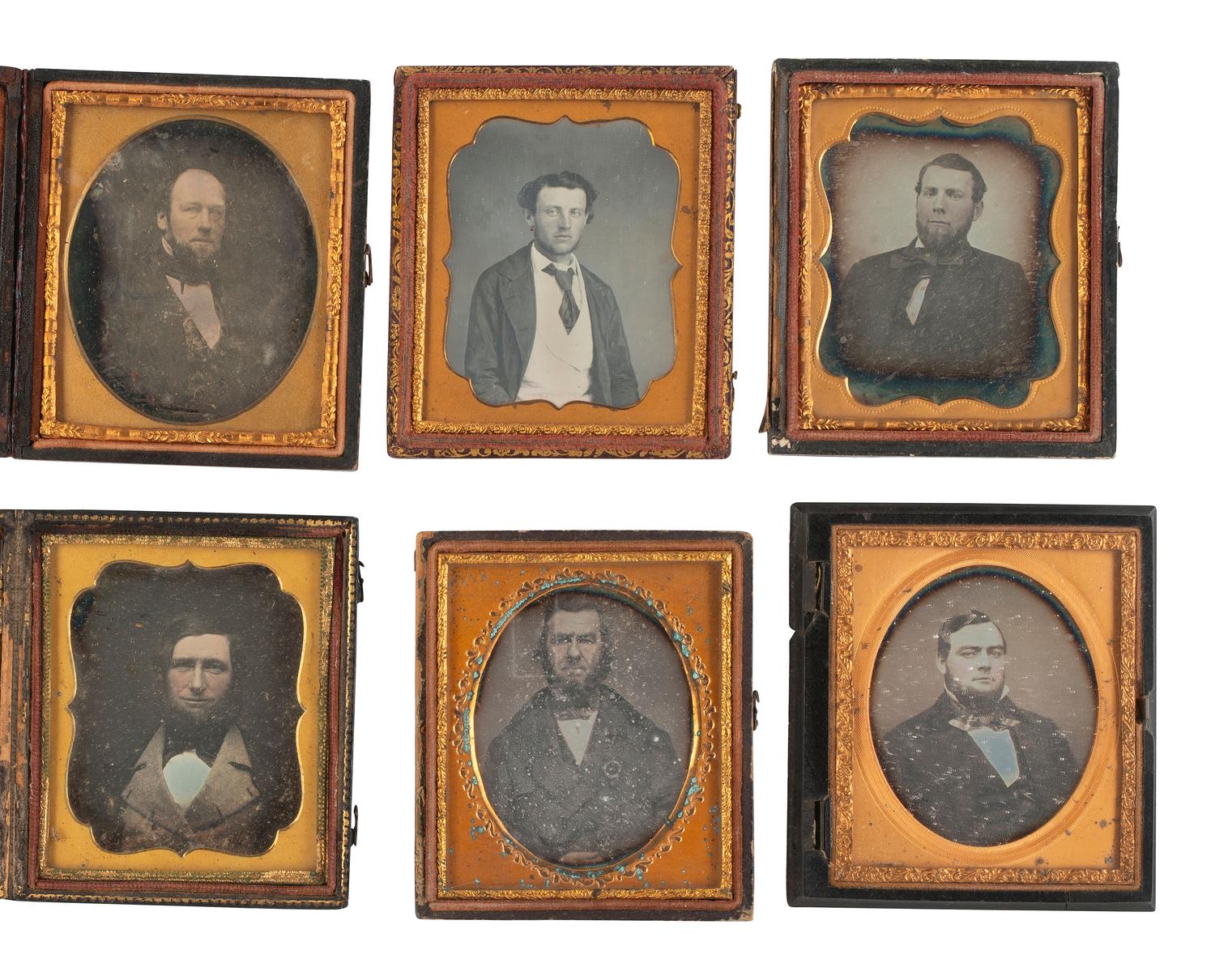 [EARLY PHOTOGRAPHY]. 32 sixth plate daguerreotypes of men with beards, incl. example by BOGARDUS.