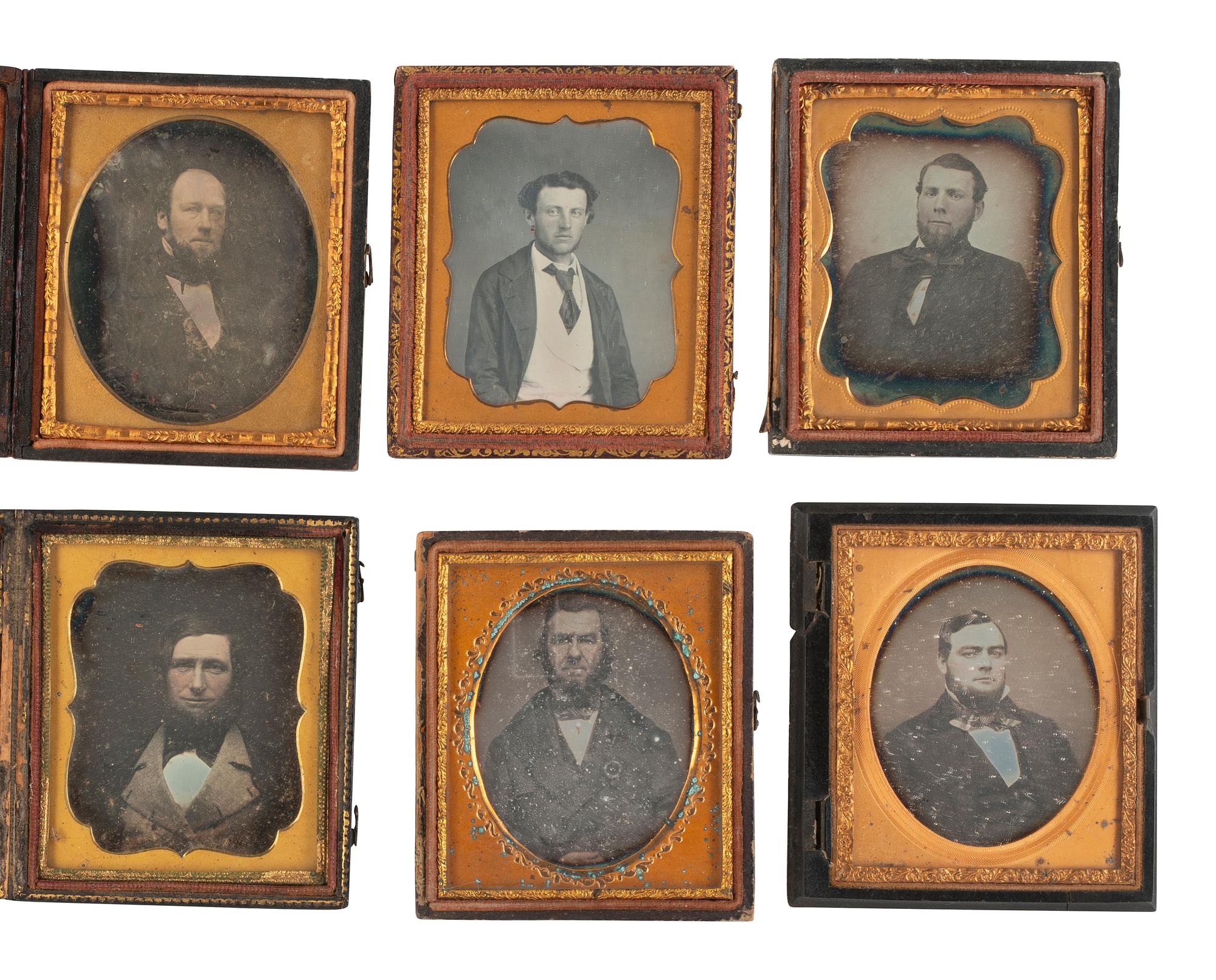 [EARLY PHOTOGRAPHY]. 32 sixth plate daguerreotypes of men with beards, incl. example by BOGARDUS.