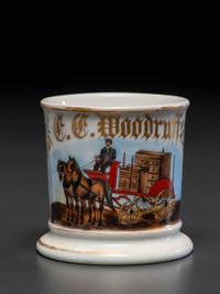 A Furniture Dealer's Porcelain Occupational Shaving Mug