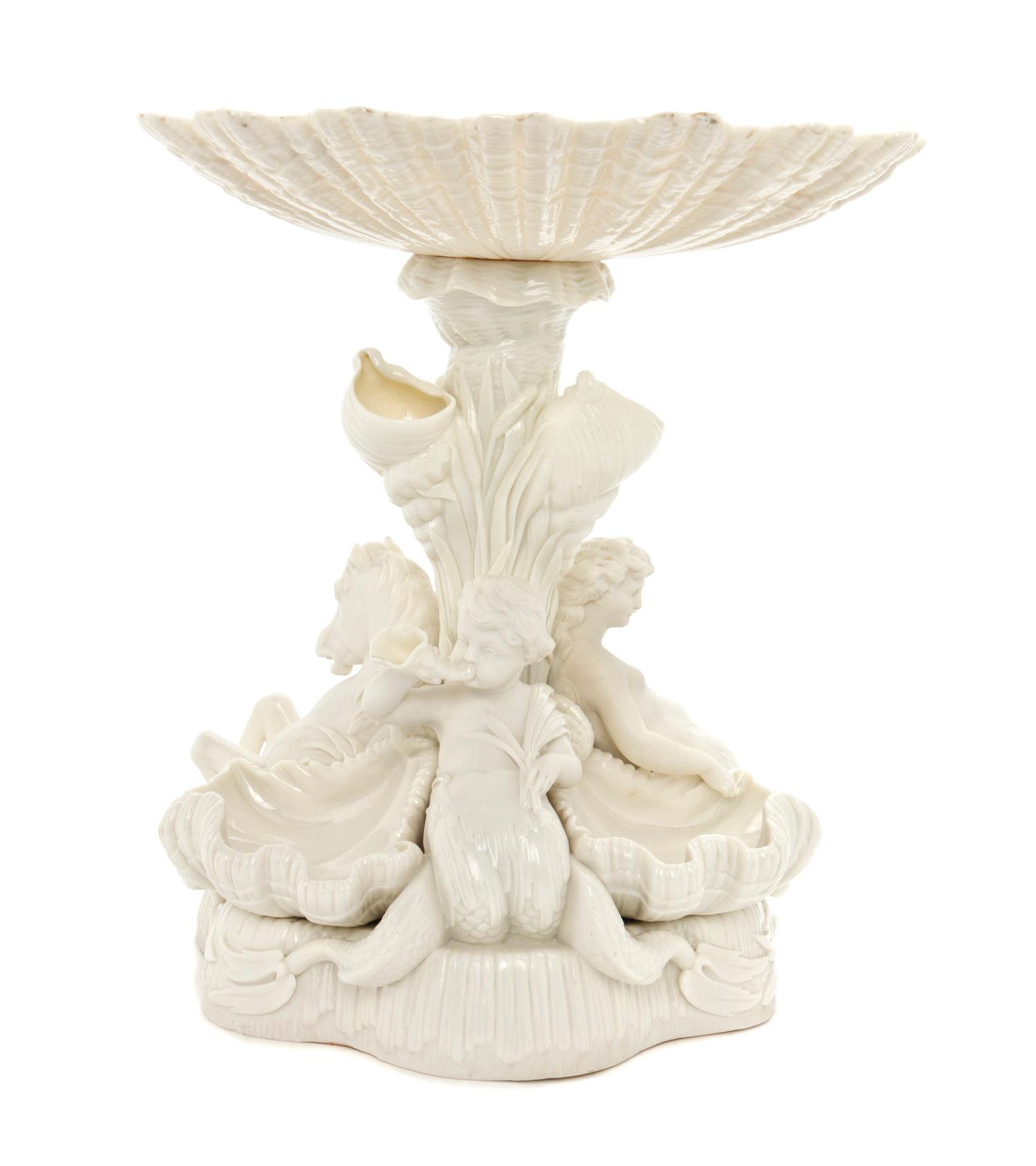A Belleek Prince of Wales Centerpiece, Height 13 inches.