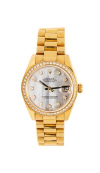 An 18 Karat Yellow Gold and Diamond Ref. 178288 'Datejust' Wristwatch, Rolex, 87.40 dwts.