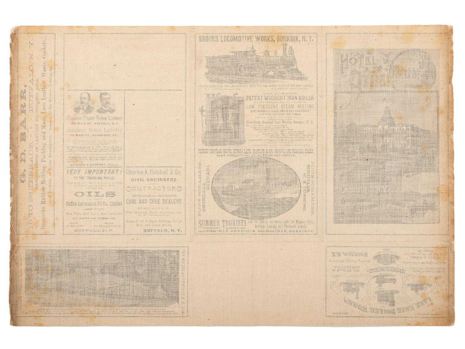 [MAPS & ATLASES]. [WELLS, Jacob]. Balloon View of Washington, May, 1861. New York: [Harper's Weekly], [1866?]. [ With :] Railroad Map of the State of New York . Buffalo, [1900].