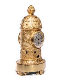 A Charles X Ormolu and Patinated Bronze Beehive Clock