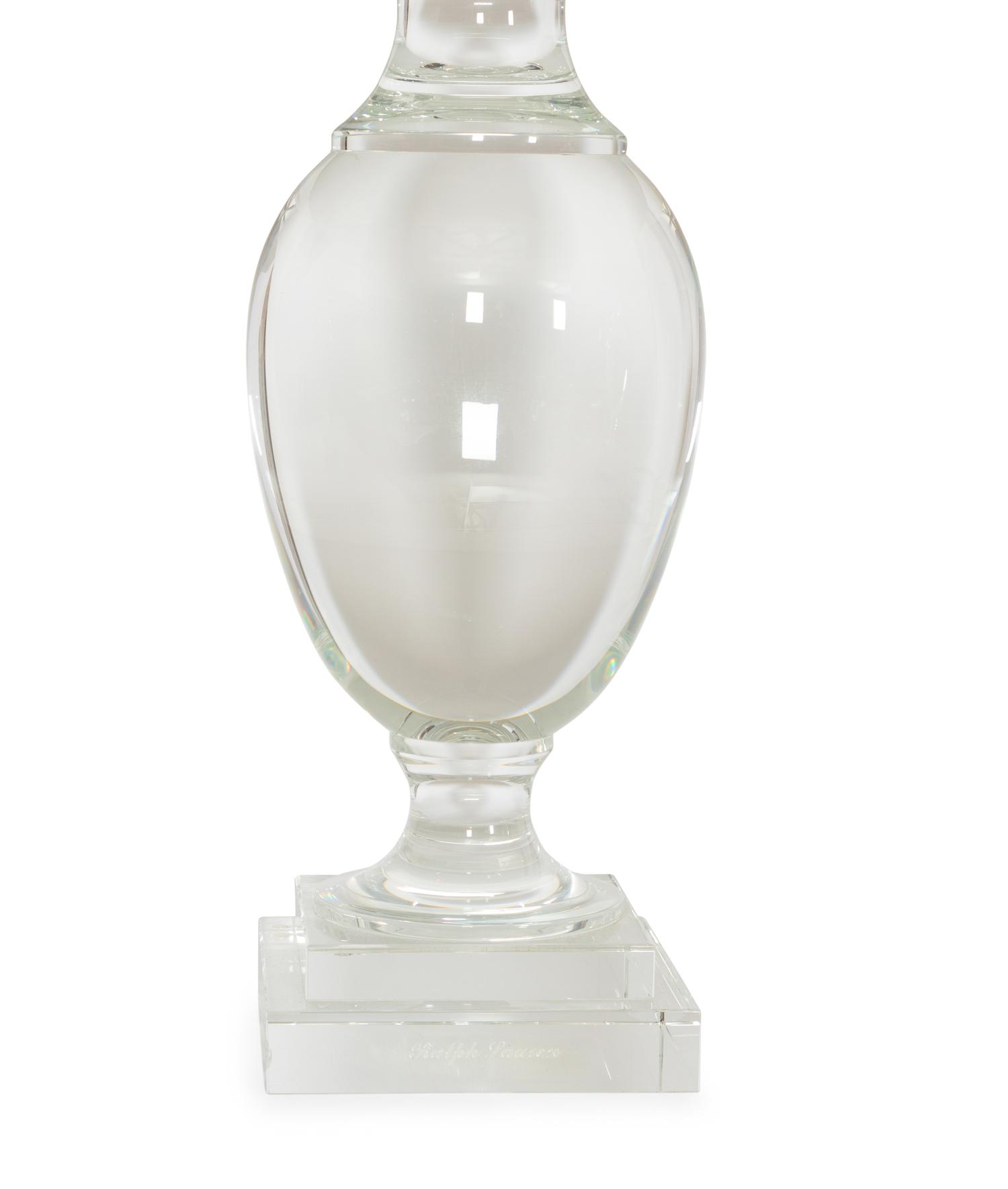 Three Ralph Lauren Acrylic and Glass Table Lamps