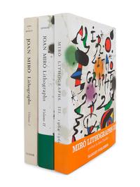 MIRÓ, Joan (1893-1974). Joan Miró. Lithographs. Vol.I: Text by Michel Leiris and Fernand Mourlot. New York: Tudor Publishing Company, 1972 ; Vol.II: Text by Raymond Queneau . New York: L éon Amiel Publisher, 1975 ; Vol.III: Text by Joan Teixidor. Paris: Maeght Éditeur, 1977.