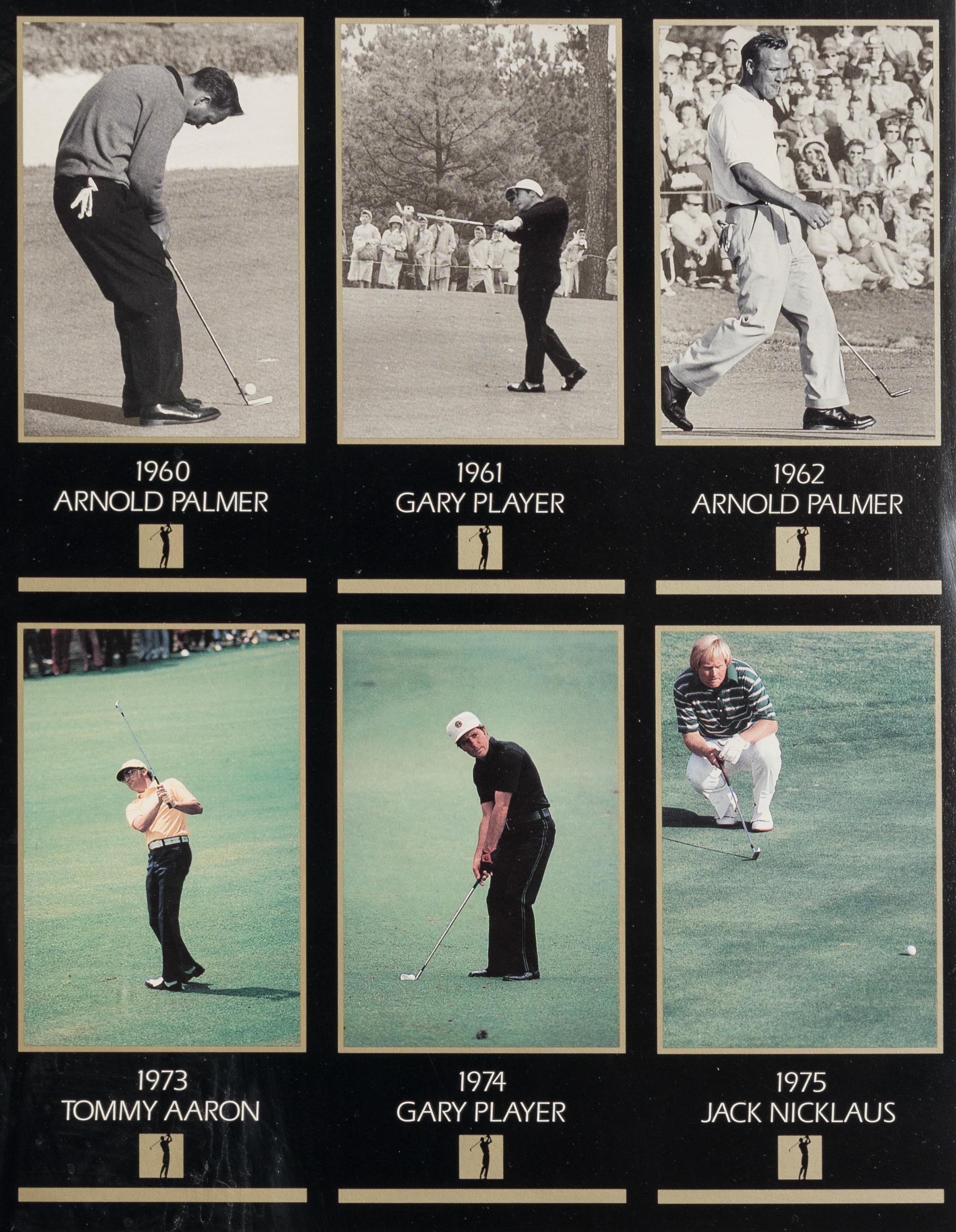 An Uncut Sheet of 1998 Masters Champions of Golf Cards (Tiger Woods Rookie)