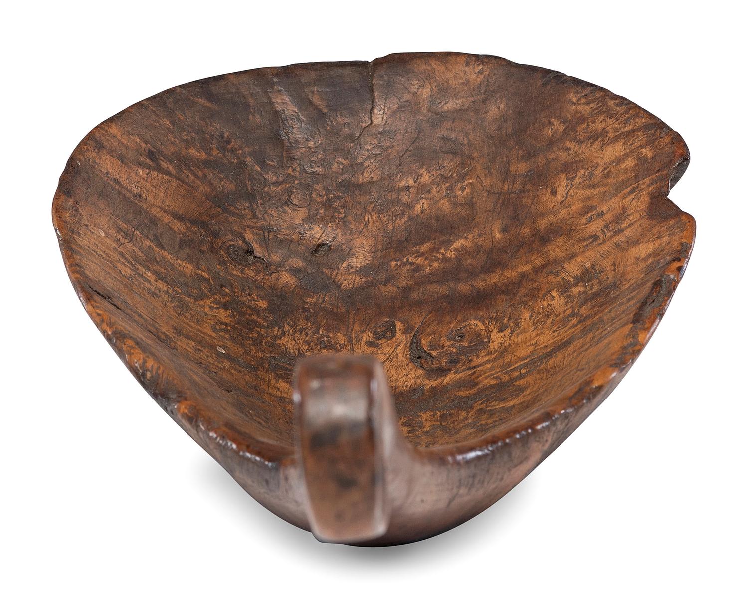 A Carved Burlwood Scoop
