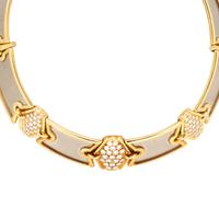 PLATINUM, YELLOW GOLD, AND DIAMOND CHOKER NECKLACE