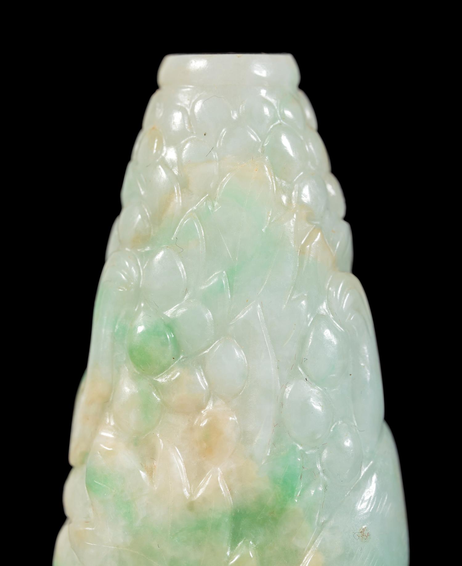 Two Carved Precious Stone Snuff Bottles