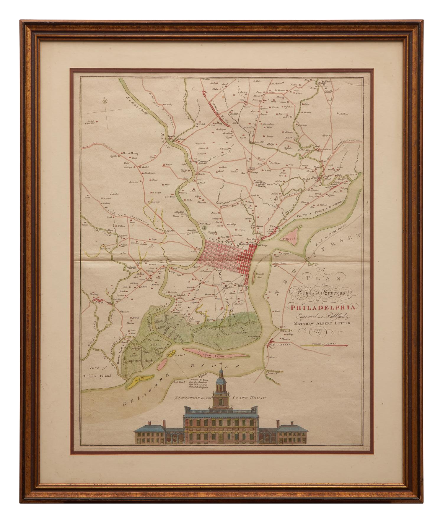 [Philadelphia] Lotter, Matthew Albert. A Plan of the City and Environs of Philadelphia. ..