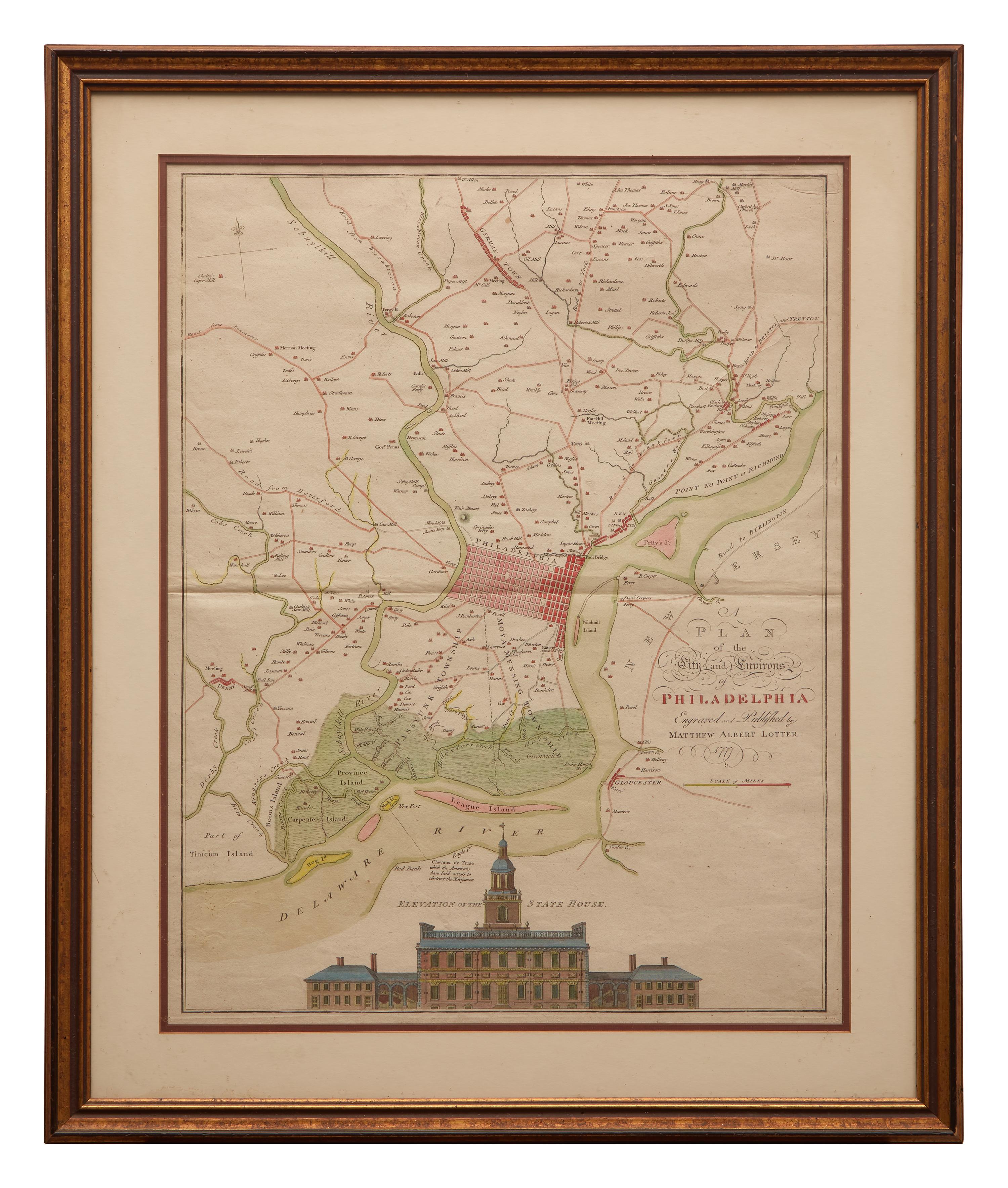 [Philadelphia] Lotter, Matthew Albert. A Plan of the City and Environs of Philadelphia. ..