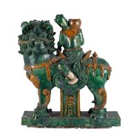 A Terracotta Foo Dog Roof Tile