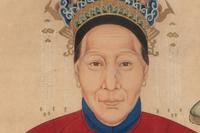 A Chinese Ink and Color on Paper Portrait of Four Court Figures, 19th Century