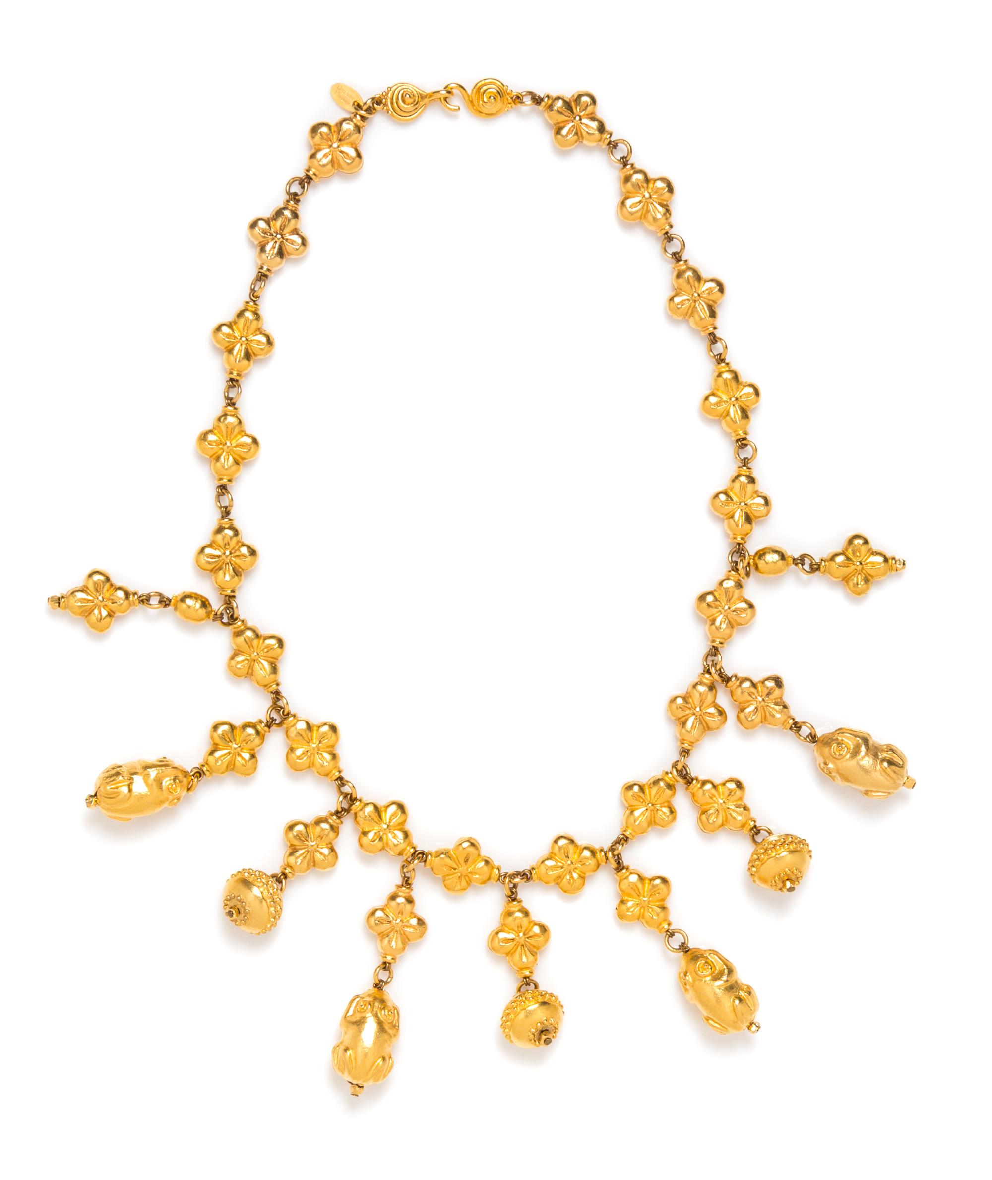 A Deanna Hamro Goldtone Drop Necklace, 22".