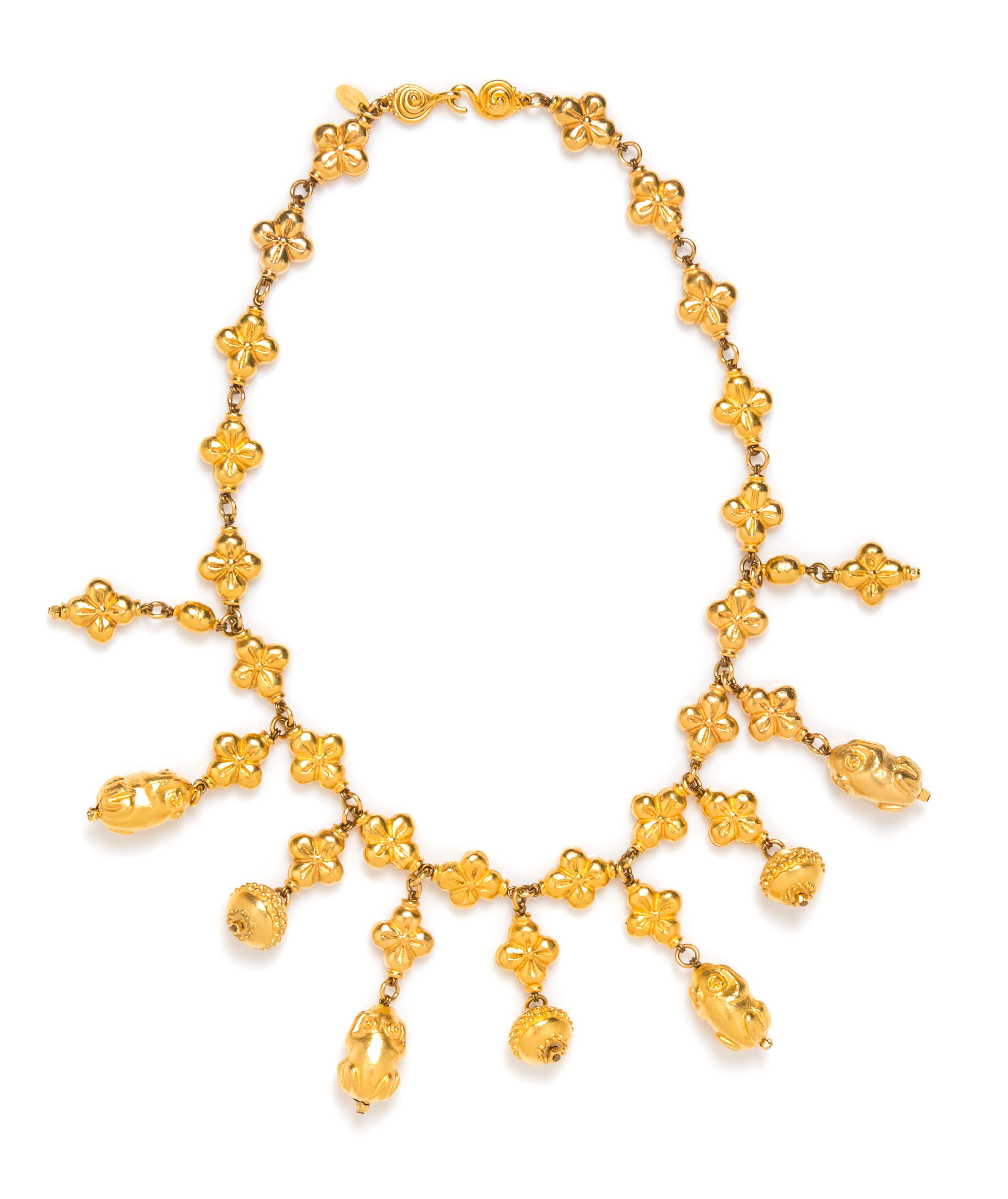 A Deanna Hamro Goldtone Drop Necklace, 22".