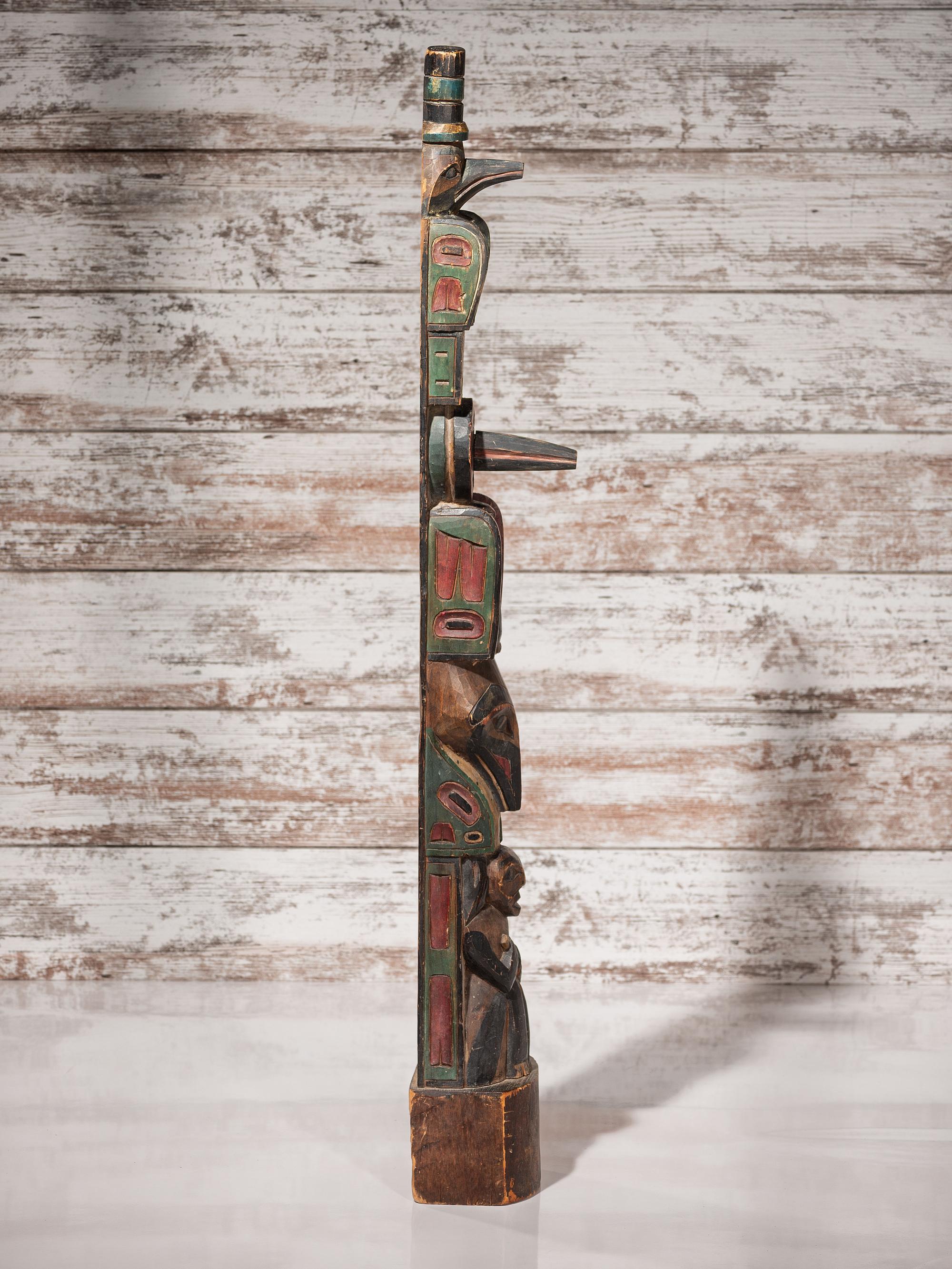 Northwest Coast Polychrome Totem Pole