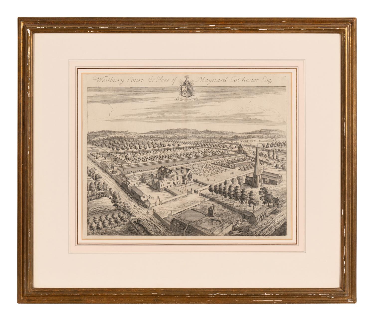 A Set of Ten Topographical Engravings in Giltwood Frames