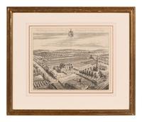 A Set of Ten Topographical Engravings in Giltwood Frames
