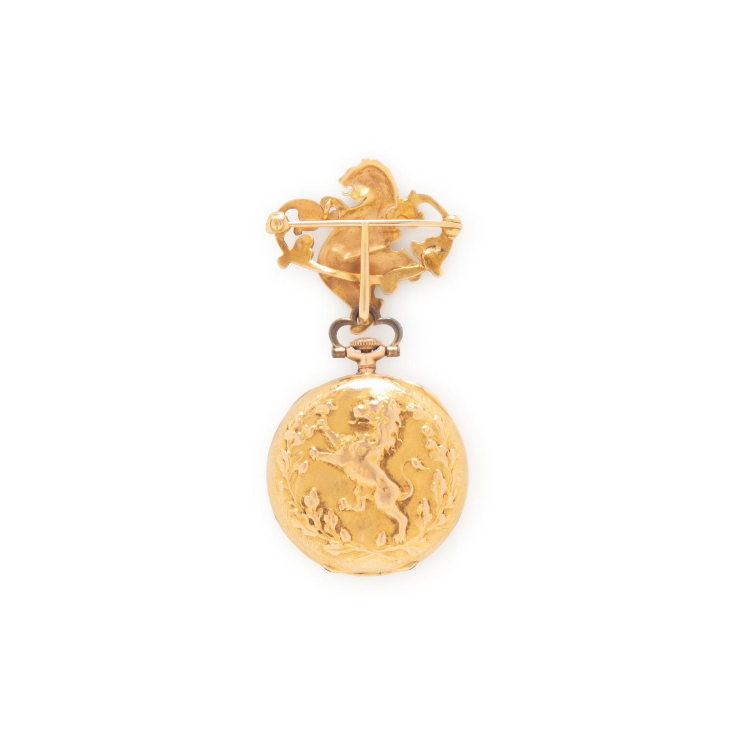 TIFFANY & CO., ANTIQUE, YELLOW GOLD LAPEL WATCH