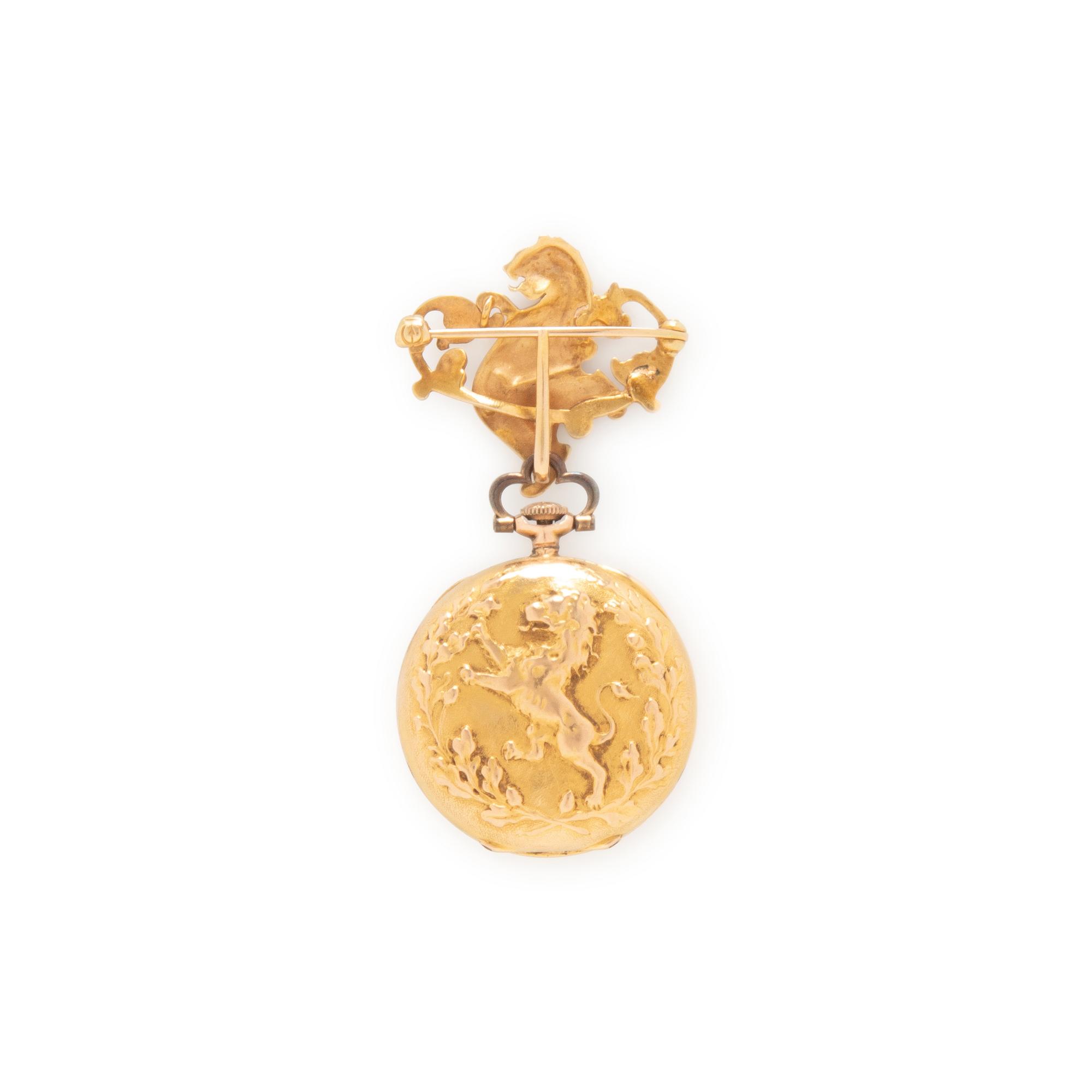 TIFFANY & CO., ANTIQUE, YELLOW GOLD LAPEL WATCH