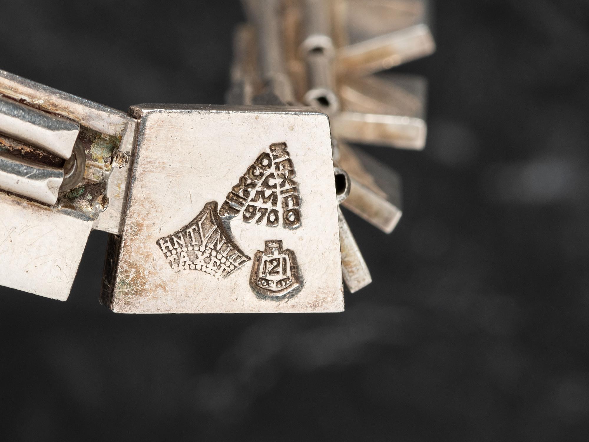 Taxco Silver and Moonstone Link Choker and Bracelet