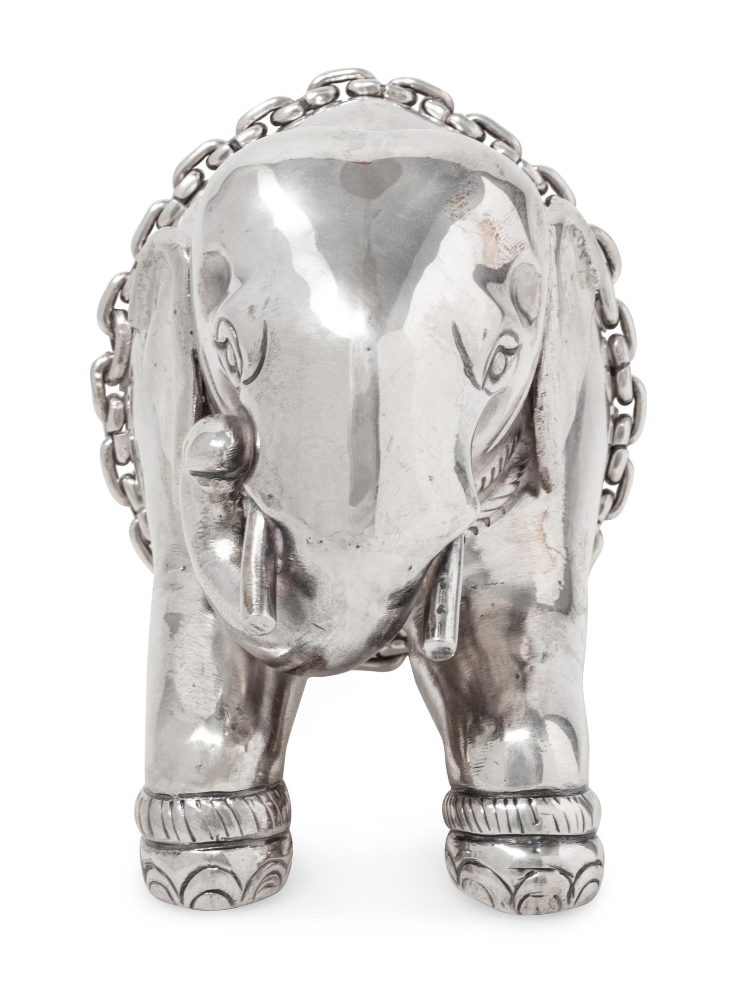A Southeast Asian Silver Figure of an Elephant