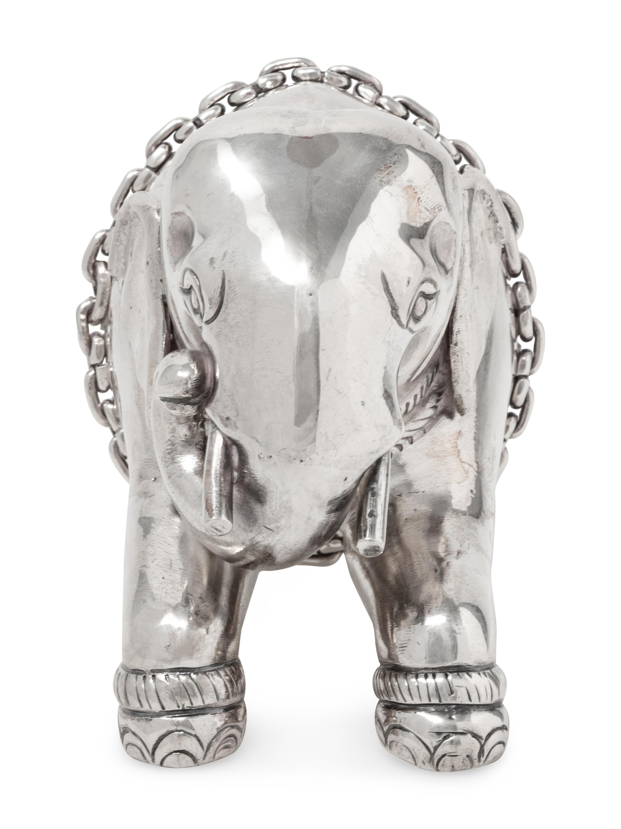 A Southeast Asian Silver Figure of an Elephant
