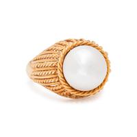 DAVID WEBB, YELLOW GOLD AND CULTURED MABE PEARL RING