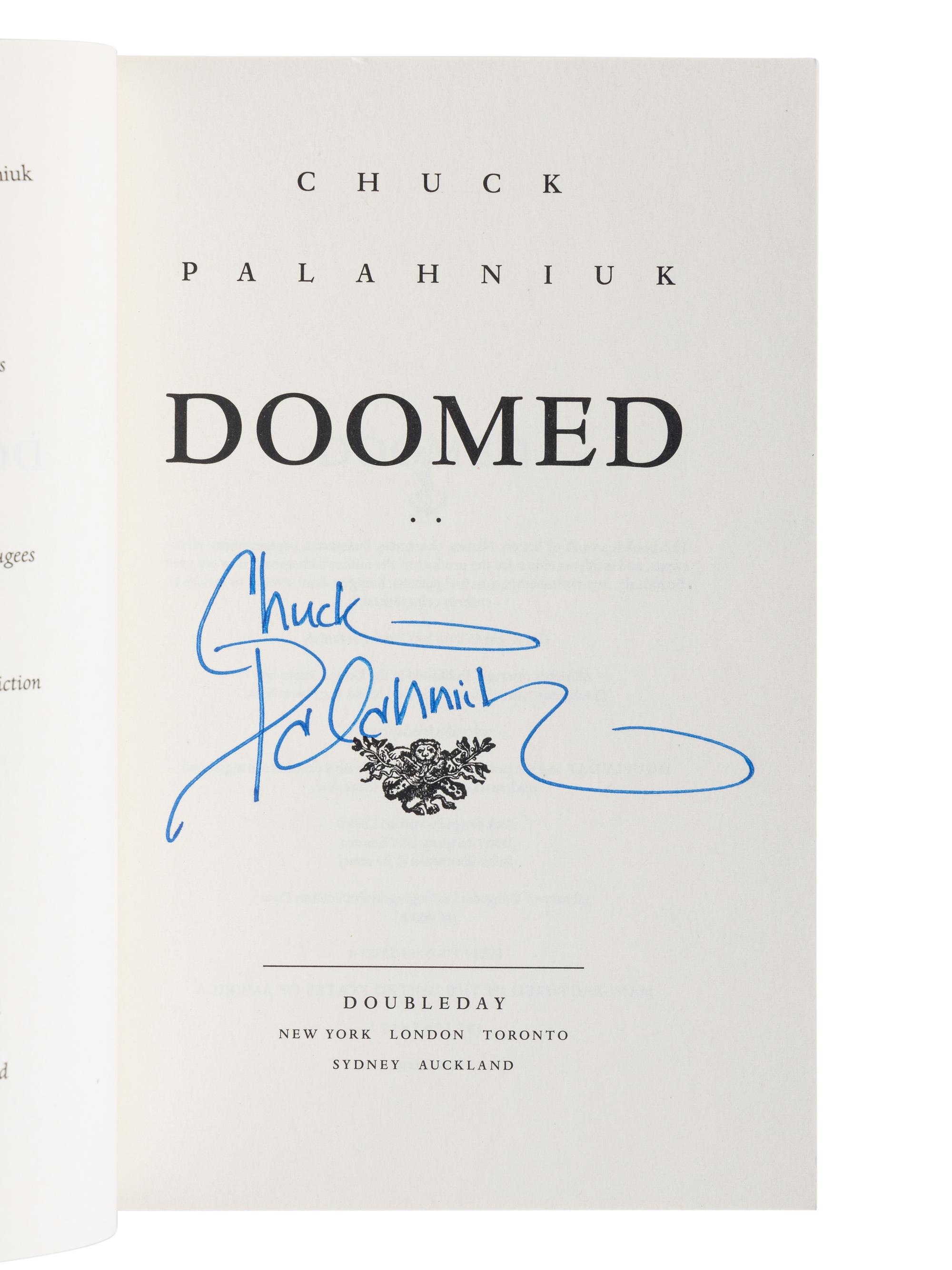 PALAHNIUK, Chuck (b. 1962). A group of 8 works by Palahniuk, ALL FIRST EDITIONS, ALL SIGNED OR INSCRIBED, comprising: