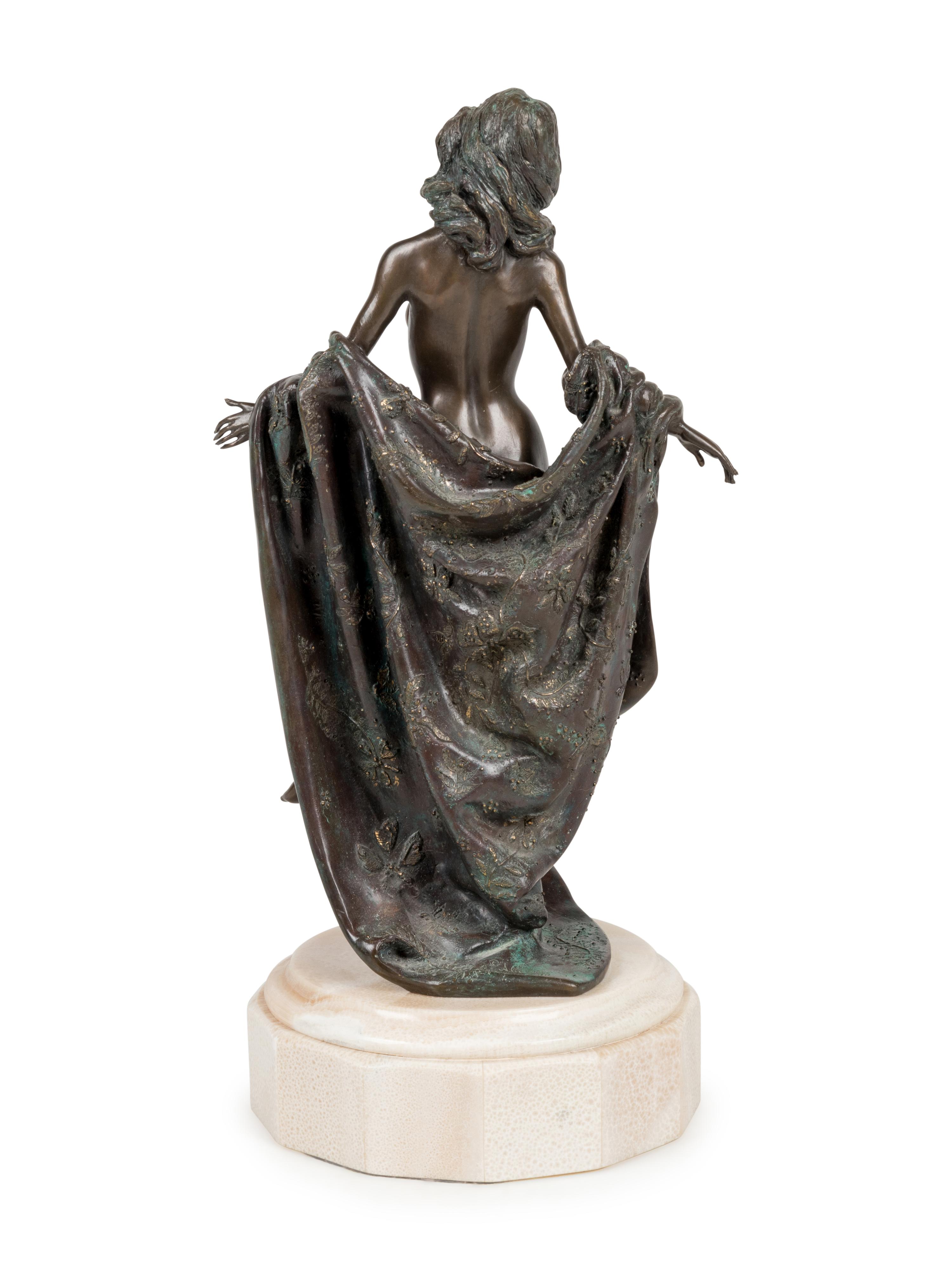 A Continental Bronze Allegresse Sculpture