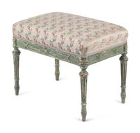 A George III Style Blue-Painted Tabouret