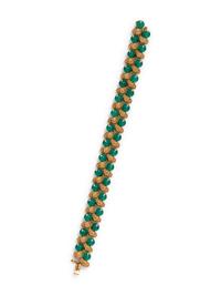 VAN CLEEF & ARPELS, YELLOW GOLD AND CHRYSOPRASE BRACELET