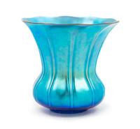 Steuben, EARLY 20TH CENTURY, a blue Aurene glass vase, of baluster form