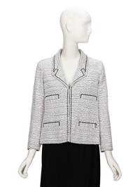 Chanel, White & Black Bouclé Tweed Jacket