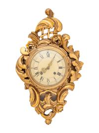 A Swedish Giltwood Cartel Clock