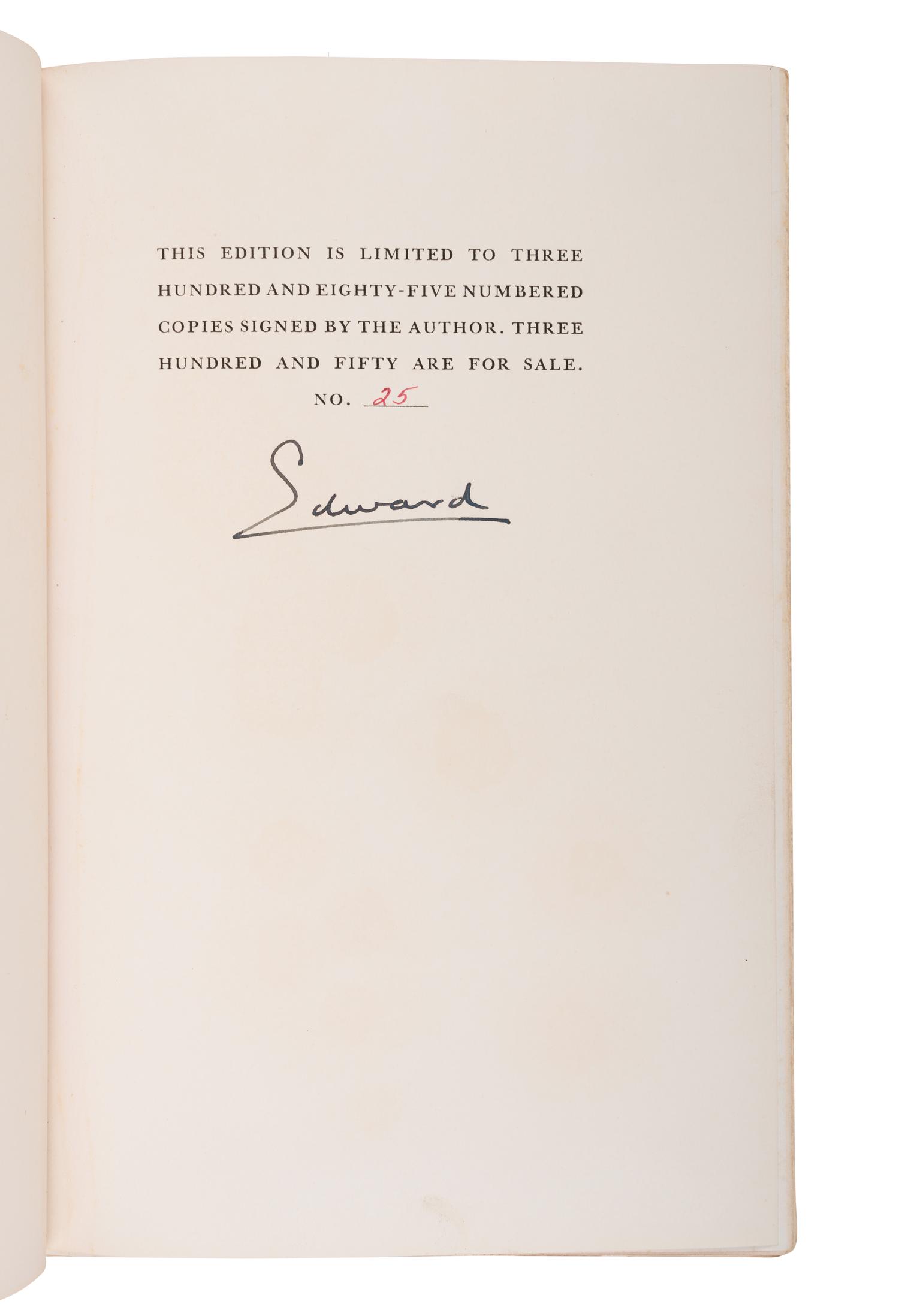WINDSOR, Edward, Duke of (1894-1972). A King's Story: The Memoirs of the Duke of Windsor . New York: G. P. Putnam's Sons, 1951.