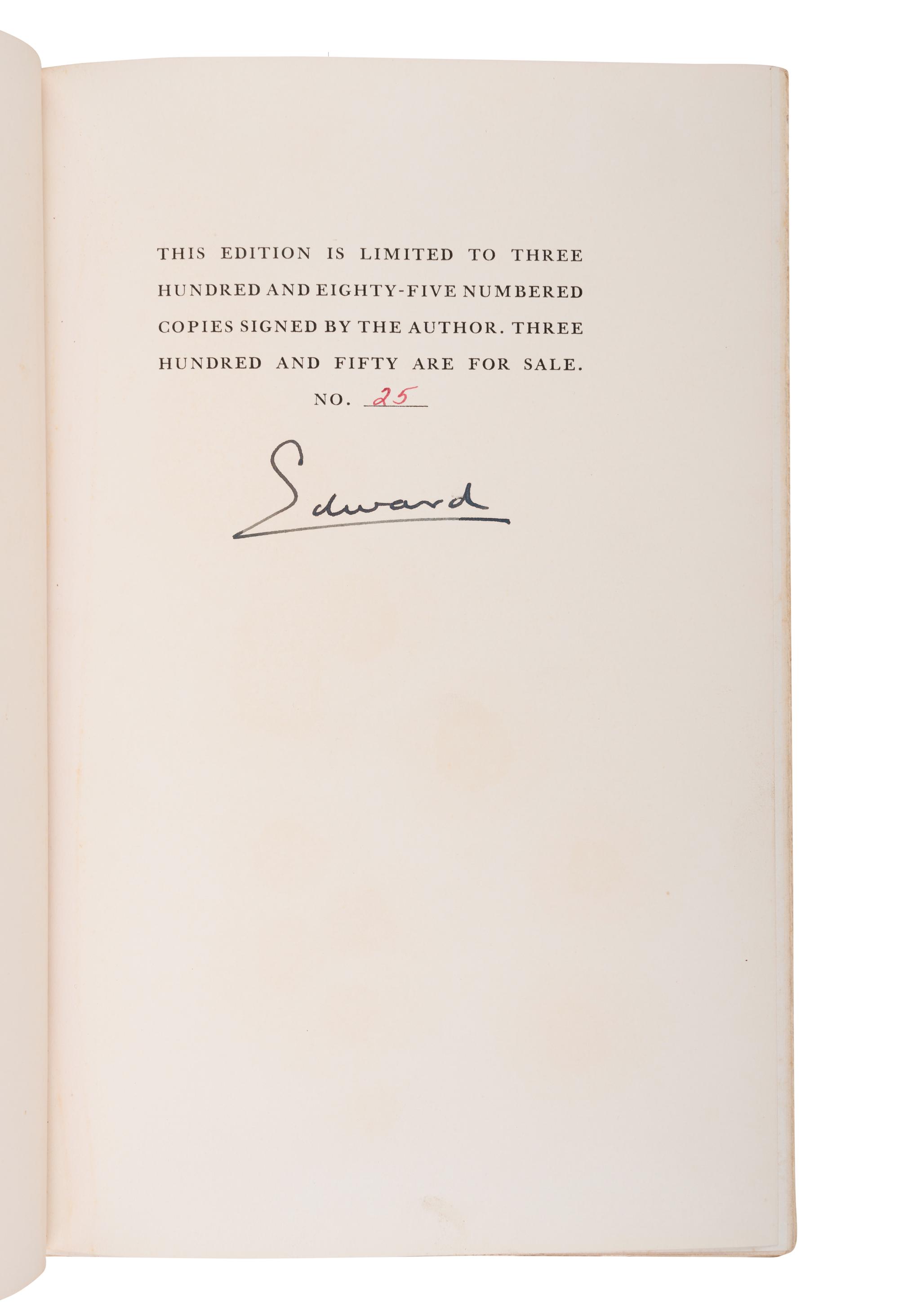 WINDSOR, Edward, Duke of (1894-1972). A King's Story: The Memoirs of the Duke of Windsor . New York: G. P. Putnam's Sons, 1951.