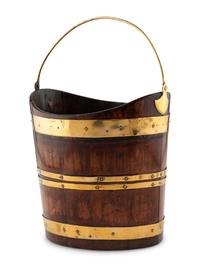 An English Oak and Brass Banded Peat Bucket