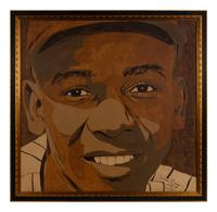 An Ernie Banks Signed Autograph Large Painting Formerly Displayed at Mike Ditka's Restaurant
