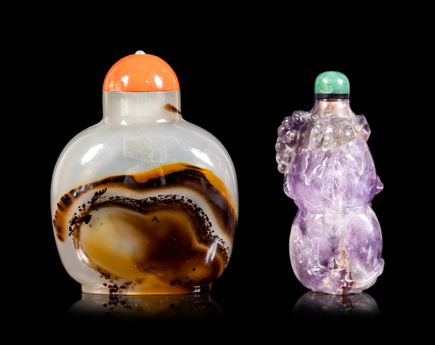 Two Hardstone Snuff Bottles